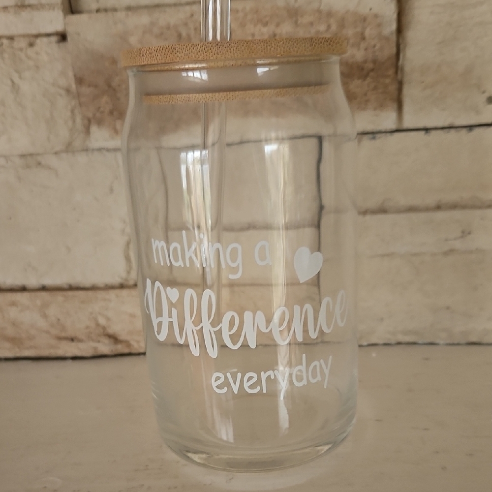 Glass Tumbler with Bamboo Lid